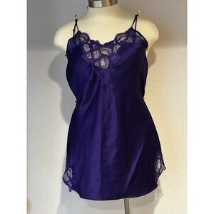 Victoria's Secret Y2K Vintage Satin Lace Slip Dress - Large